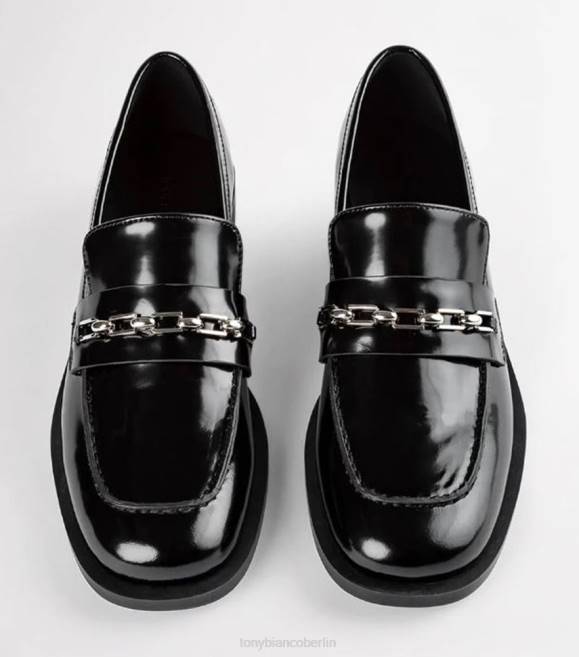 Slipper| de Tony Bianco Frauen Rebecca Wohnungen Schwarz hochglänzend 4624599